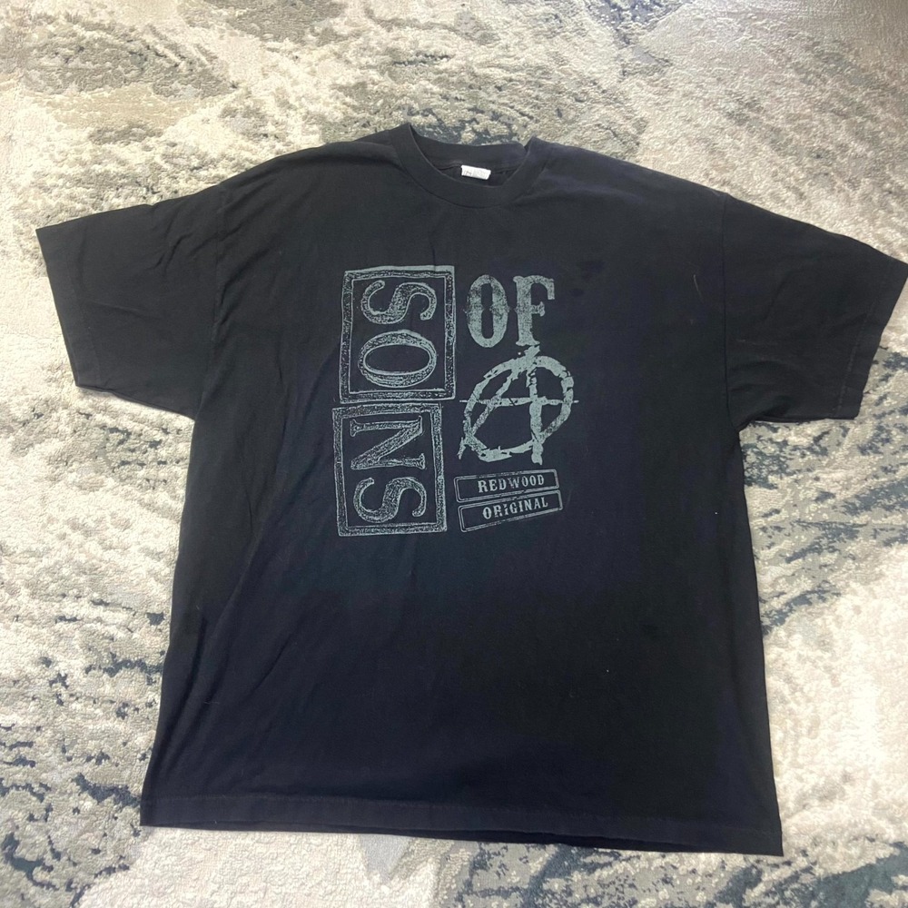 Y2K Grunge Band & Rock Goth Skate T Shirt Sz 2XL Black Sons of Anarchy‎ Redwood